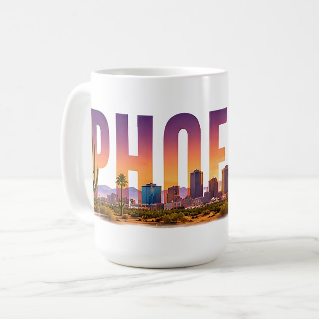 Phoenix Arizona Kaktuslandschaft Kaffeetasse (Vorderseite Links)