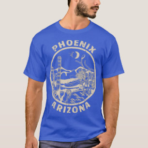 Phoenix Arizona Linocut Desert Illustra T-Shirt