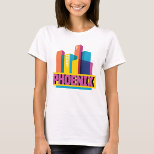 Phoenix, Arizona Neon Skyline T-Shirt