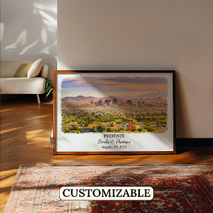 Phoenix Arizona Poster, Aquarell, Maßgeschneidert Poster
