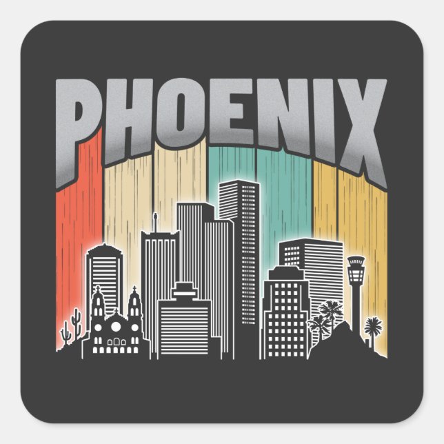 Phoenix Arizona Quadratischer Aufkleber (Vorderseite)