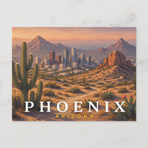 Phoenix Arizona Reise-Postkarte Wüstenhimmel Postkarte