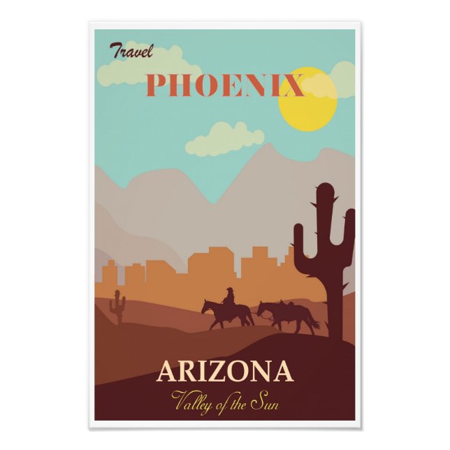 Phoenix Arizona Reiseplakat Fotodruck (Vorne)