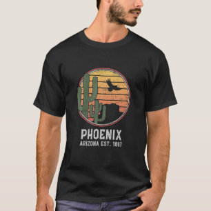 Phoenix Arizona Retro Kaktus und Sonne T-Shirt