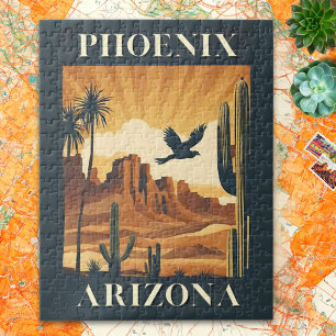 Phoenix Arizona Retro-Reiseplakat Puzzle