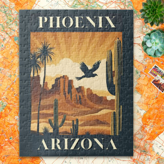 Phoenix Arizona Retro-Reiseplakat Puzzle
