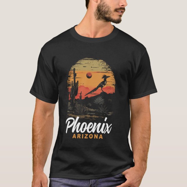 Phoenix Arizona Roadrunner Wüste Vibes Vintag T-Shirt (Vorderseite)