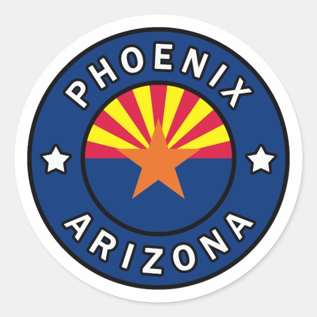 Phoenix Arizona Runder Aufkleber (Vorderseite)