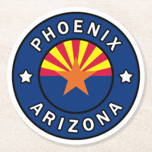 Phoenix Arizona Runder Pappuntersetzer