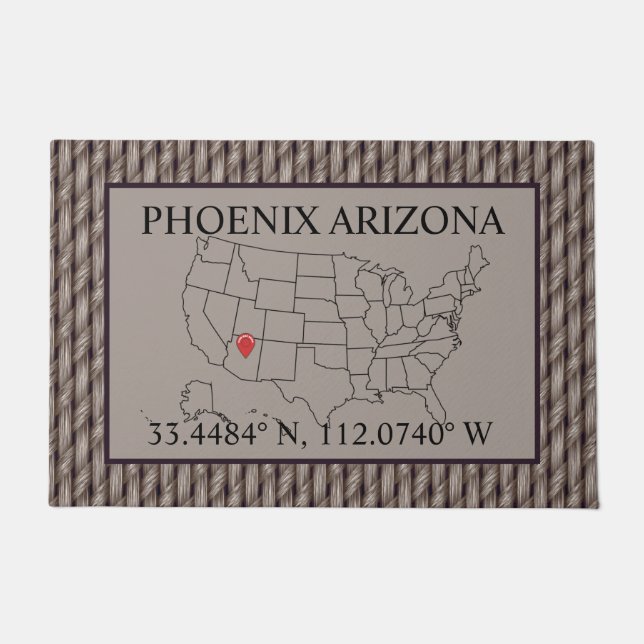 Phoenix Arizona Sie sind hier Karte Imitate wove Fußmatte (Vorderseite)