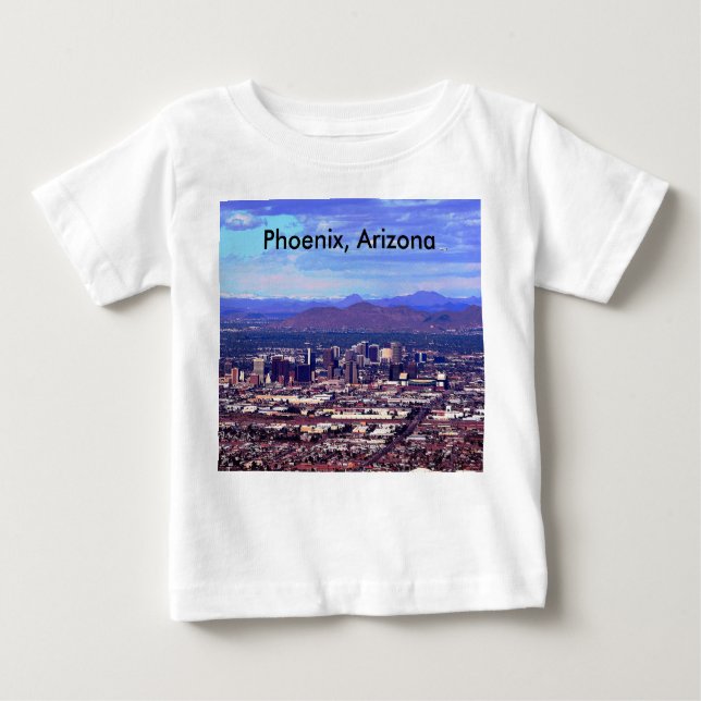 Phoenix Arizona Skyline am Tag Baby T-shirt (Vorderseite)