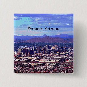 Phoenix Arizona Skyline am Tag Button