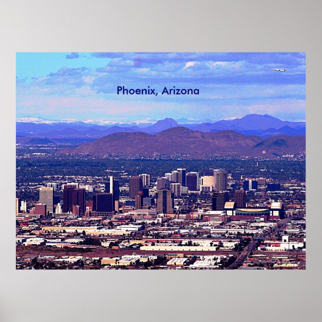 Phoenix Arizona Skyline am Tag Poster (Vorne)