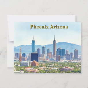 Phoenix Arizona Skyline im Vintagen Bild am Tag Postkarte