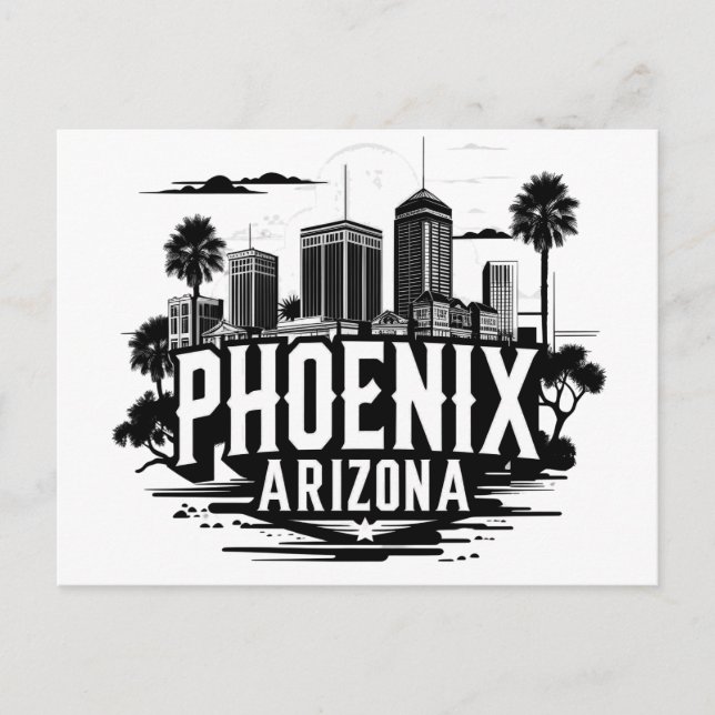 Phoenix Arizona Skyline Postkarte (Vorderseite)