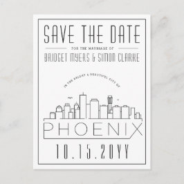 Phoenix, Arizona | Stilisierte Skyline Save the Da Postkarte