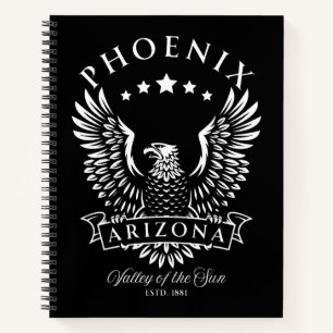 Phoenix Arizona Tal des Vintagen Adlers der Sonne Notizbuch