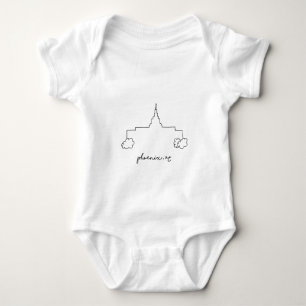 Phoenix Arizona Tempel einfache moderne Skizze Baby Strampler