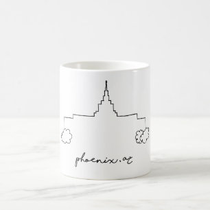 Phoenix Arizona Tempel einfache moderne Skizze Tasse