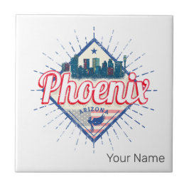 Phoenix Arizona United Staaten Skyline Vintag USA Fliese