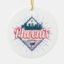 Phoenix Arizona United Staaten Skyline Vintag USA Keramik Ornament