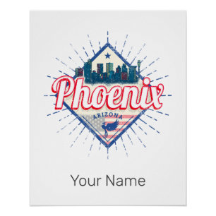 Phoenix Arizona United Staaten Skyline Vintag USA Poster