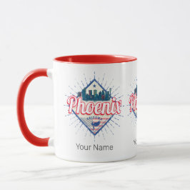 Phoenix Arizona United Staaten Skyline Vintag USA Tasse