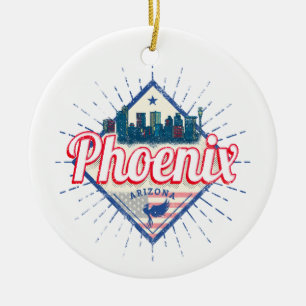 Phoenix Arizona Vereinigte Staaten Skyline Vintage Keramik Ornament