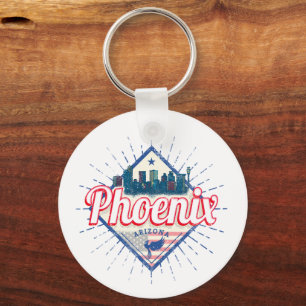 Phoenix Arizona Vereinigte Staaten Skyline Vintage Schlüsselanhänger