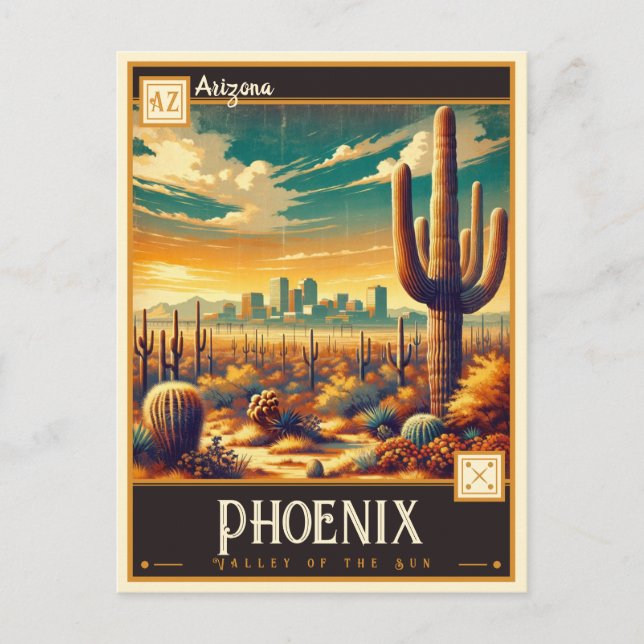 Phoenix, Arizona | VINTAG Postkarte (Vorderseite)