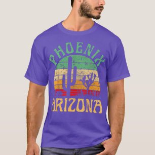 Phoenix Arizona Wüste Kaktus Retro Sonnenuntergang T-Shirt