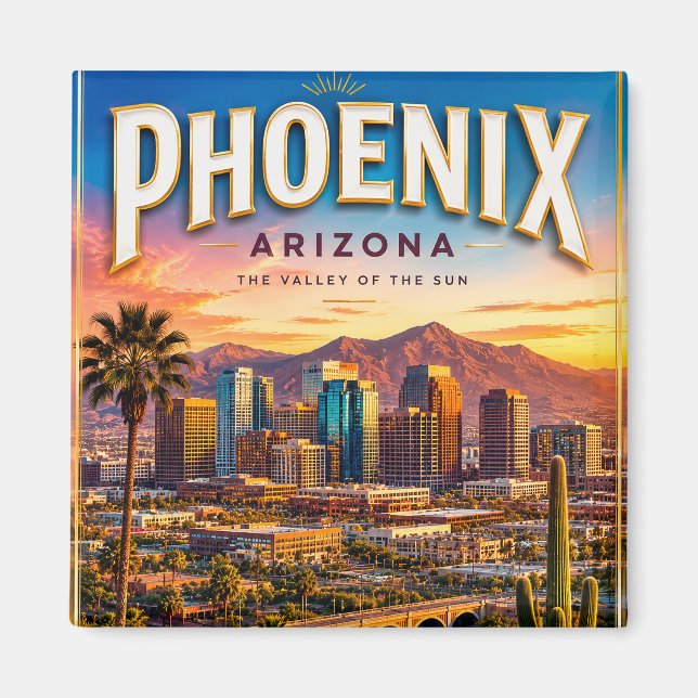 Phoenix Arizona Wüsten-Reise-Souvenir Magnet (Vorne)
