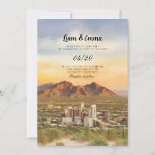 Phoenix Arizona Wüstenkaktus Landschaft Hochzeit Einladung