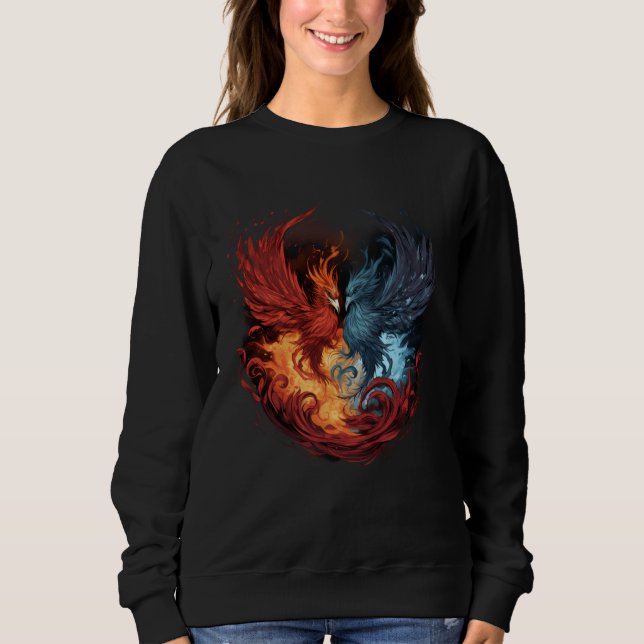 Phoenix Artwork Mythische Vogelverjüngung Phoenix Sweatshirt (Vorderseite)