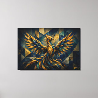 Phoenix Ascendant | Cubist Rebirth Limited Edition Leinwanddruck