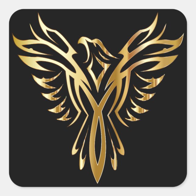 Phoenix-Aufkleber aufsteigend Quadratischer Aufkleber (Vorderseite)