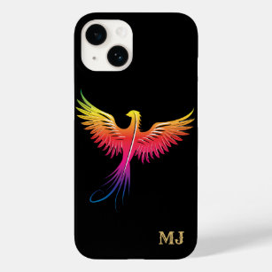 Phoenix aufsteigende Flammenfarben mit Monogramm Case-Mate iPhone 14 Hülle