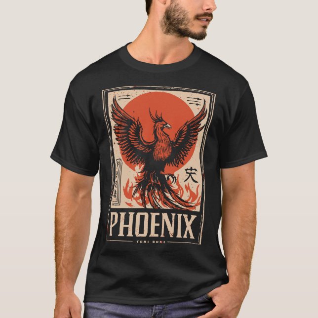 Phoenix Aufstieg japanischen roten Sonnenneuheit T-Shirt (Vorderseite)