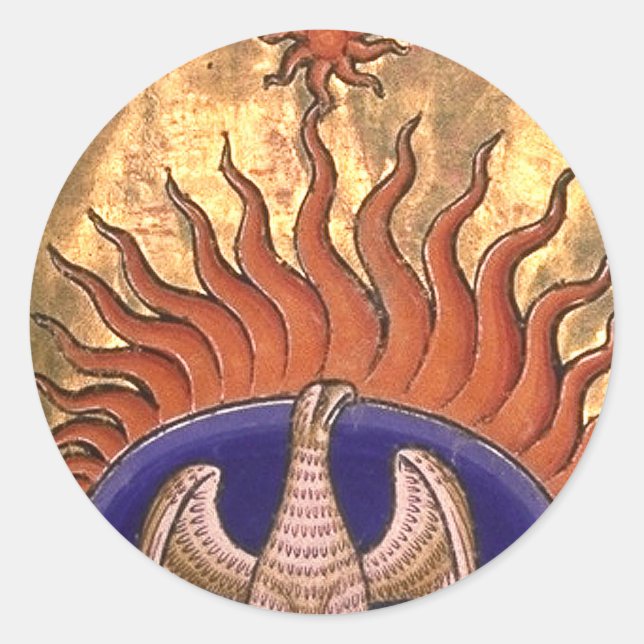 Phoenix aus den Aschen Runder Aufkleber (Vorderseite)