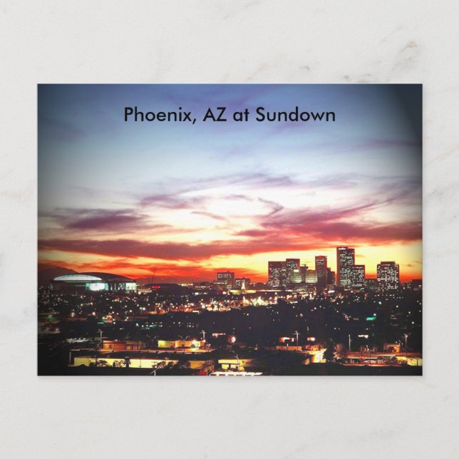 Phoenix, AZ an Sundown Postkarte (Vorderseite)