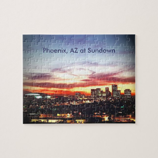 Phoenix, AZ bei Sonnenuntergang Puzzle (Horizontal)