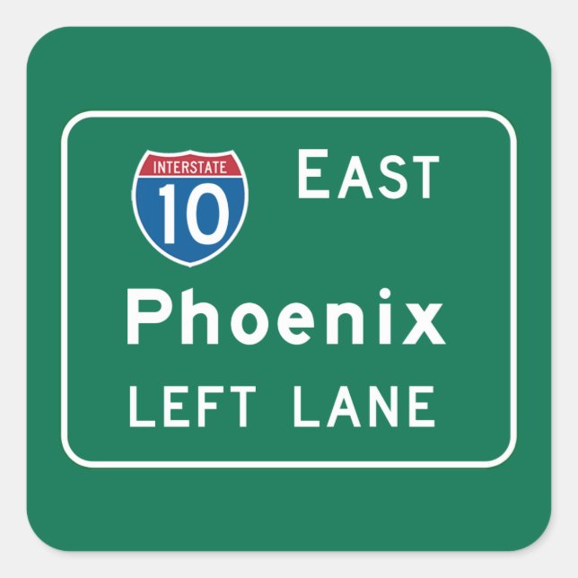 Phoenix, AZ Road Sign Quadratischer Aufkleber (Vorderseite)