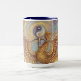 Phoenix Balance Spiritueller Wandteppich Tasse