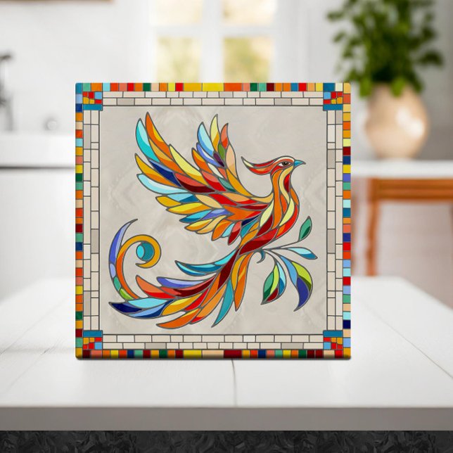 Phoenix Bird - farbenfrohe Mosaikkunst Fliese (Von Creator hochgeladen)