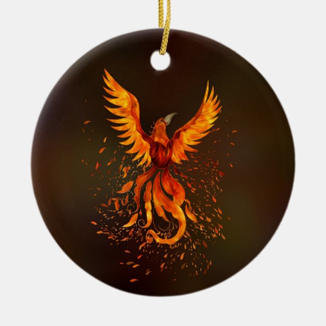 Phoenix Bird Keramik Ornament (Vorne)