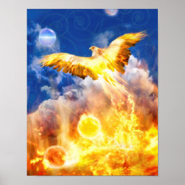 Phoenix Bird STEIGT ÜBER IHREN TROUBLES Poster