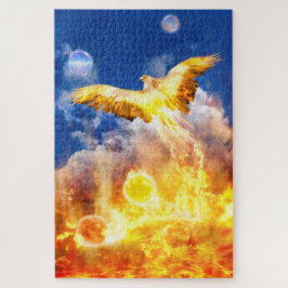 Phoenix Bird STEIGT ÜBER IHREN TROUBLES Puzzle