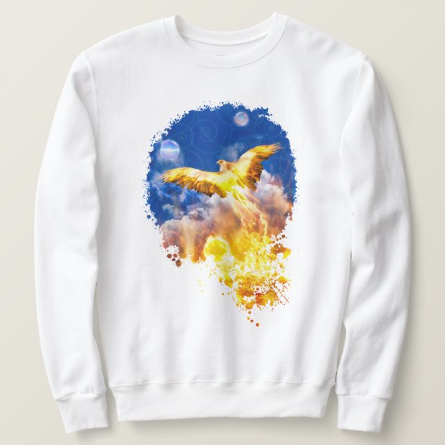 Phoenix Bird STEIGT ÜBER IHREN TROUBLES Sweatshirt (Design vorne)