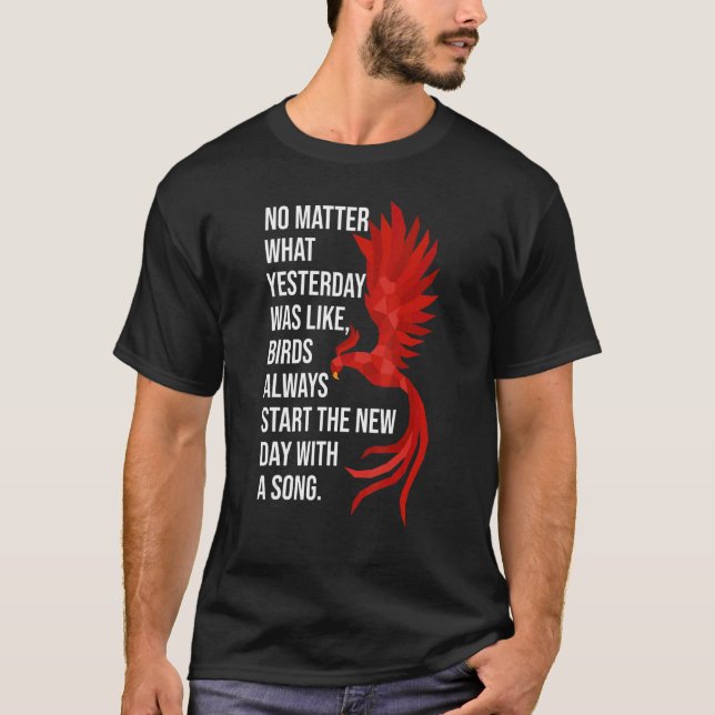 Phoenix Bird Watching Inspiration Zitat Polygone T-Shirt (Vorderseite)