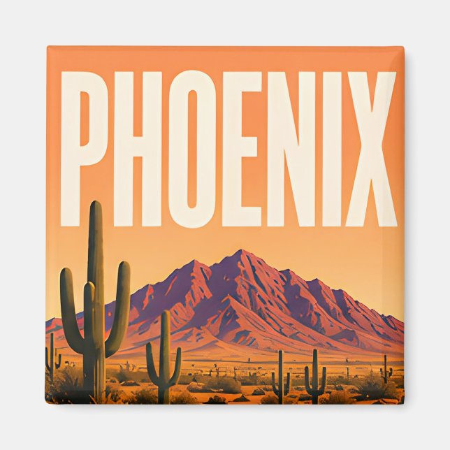 Phoenix Camelback Mountain Wüste  Magnet (Vorne)